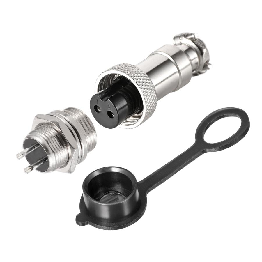 uxcell 航空コネクタセット 12mm 2 端子 5A 300V GX12 防水 オスメス