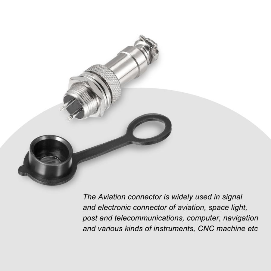 uxcell 航空コネクタセット 12mm 2 端子 5A 300V GX12 防水 オスメス