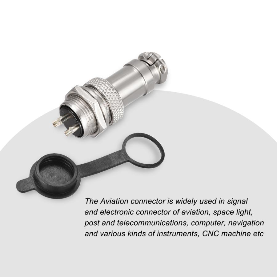 uxcell 航空コネクタセット 20mm 2 端子 10A 250V GX20 防水 オスメス