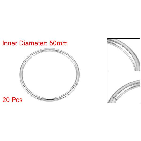 uxcell Oリング 金属 ストラップ バッグ ベルト DIYクラフト用 シルバートーン 内径50 mm 20個｜soten｜02