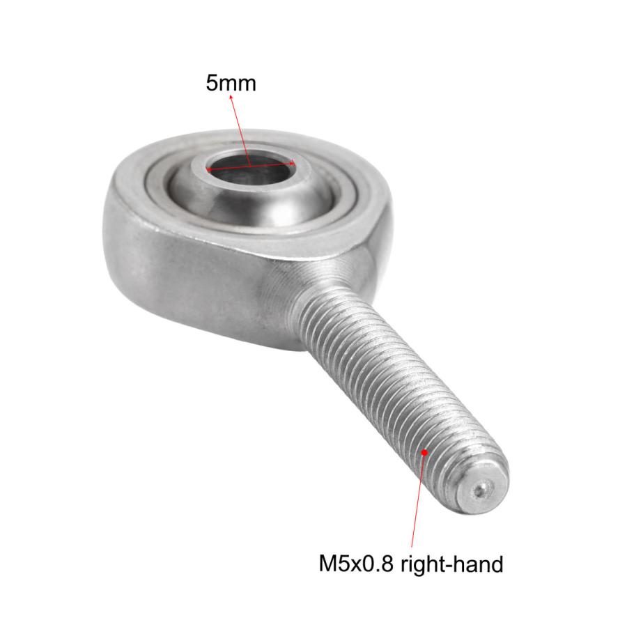 uxcell ロッドエンドベアリング SSI5T/K ステンレス鋼 5 mmボア M5x0.8 オスネジ 右手｜soten｜04
