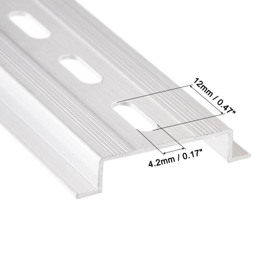 uxcell DINレールスロット アルミニウム 取り付けガイド シルバートーン 長さ100 mm 幅35 mm 高さ7.5 mm 5個|soten|04