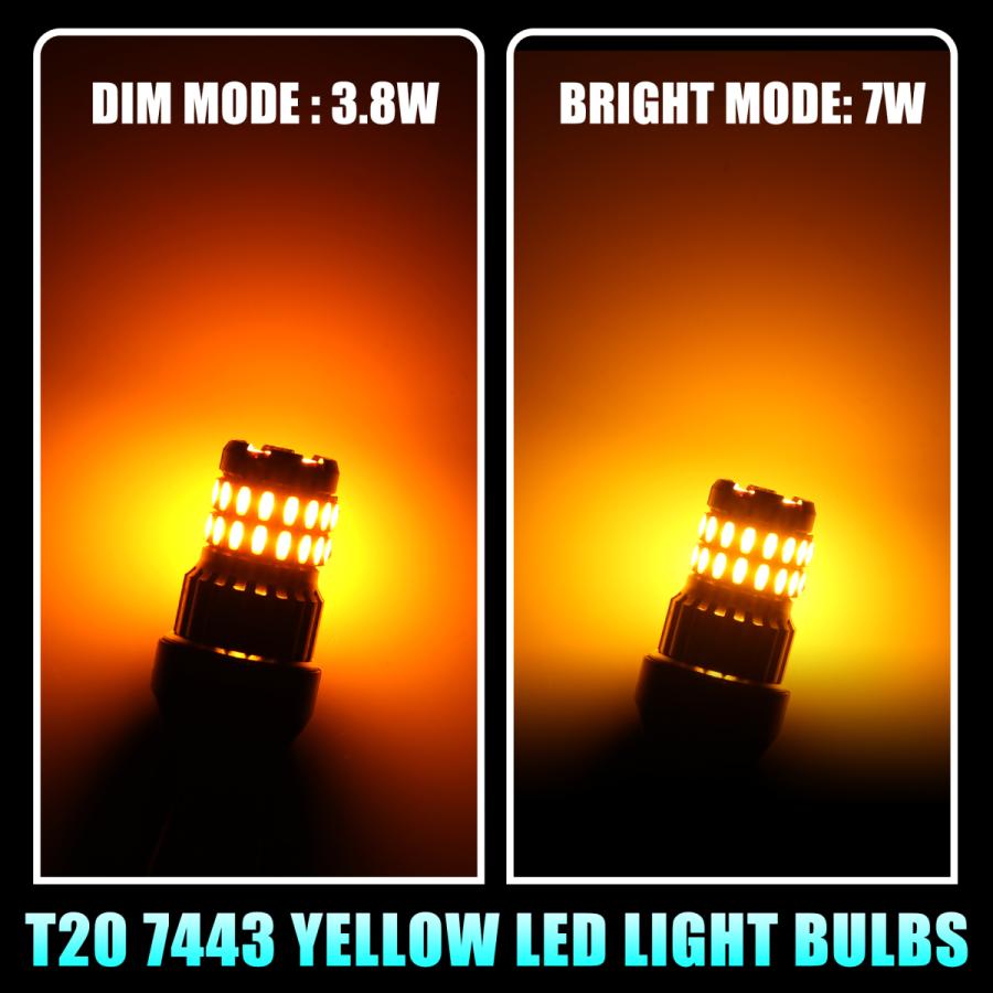 X AUTOHAUX LED電球 ユニバーサル 交換用 ウインカーライト用 T20 7443 イエロー 2個|soten|05