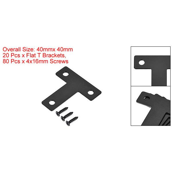 uxcell T字型ブラケット 40x40x1 mm 鉄 補修プレート ジョイント