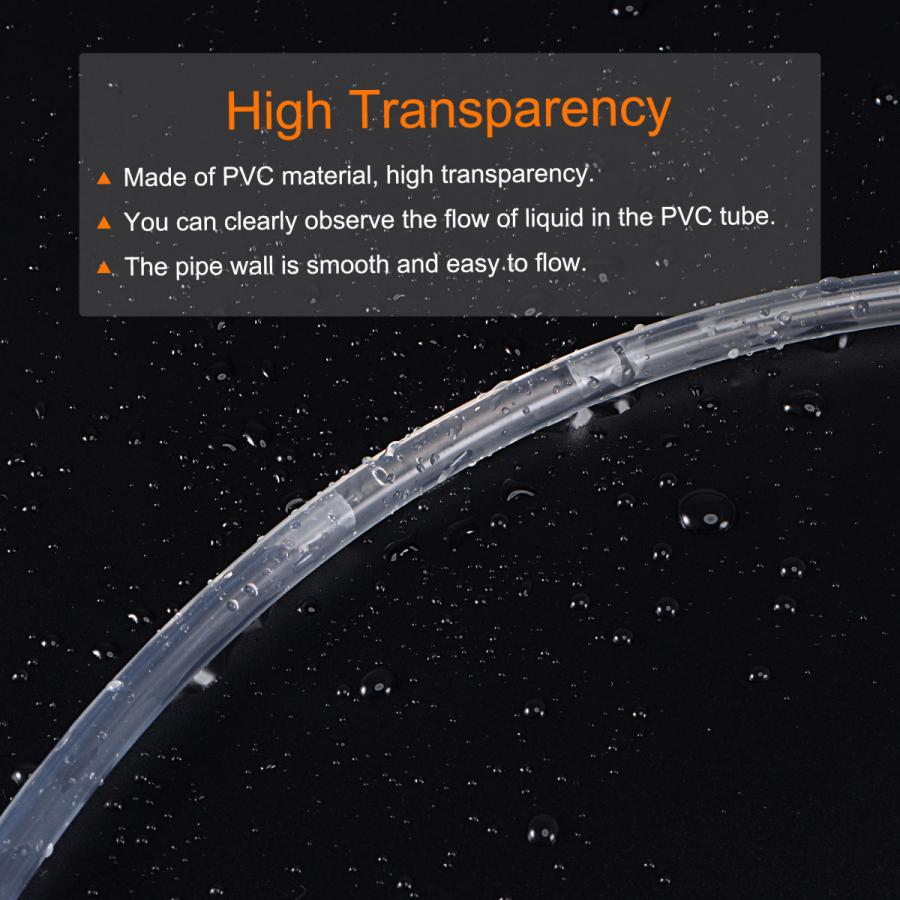 uxcell PVC透明ホース プラスチックビニールチューブ 8 mm内径 10 mm外