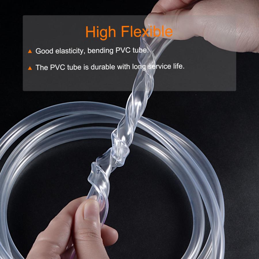 uxcell PVC透明ホース プラスチックビニールチューブ 8 mm内径 10 mm外