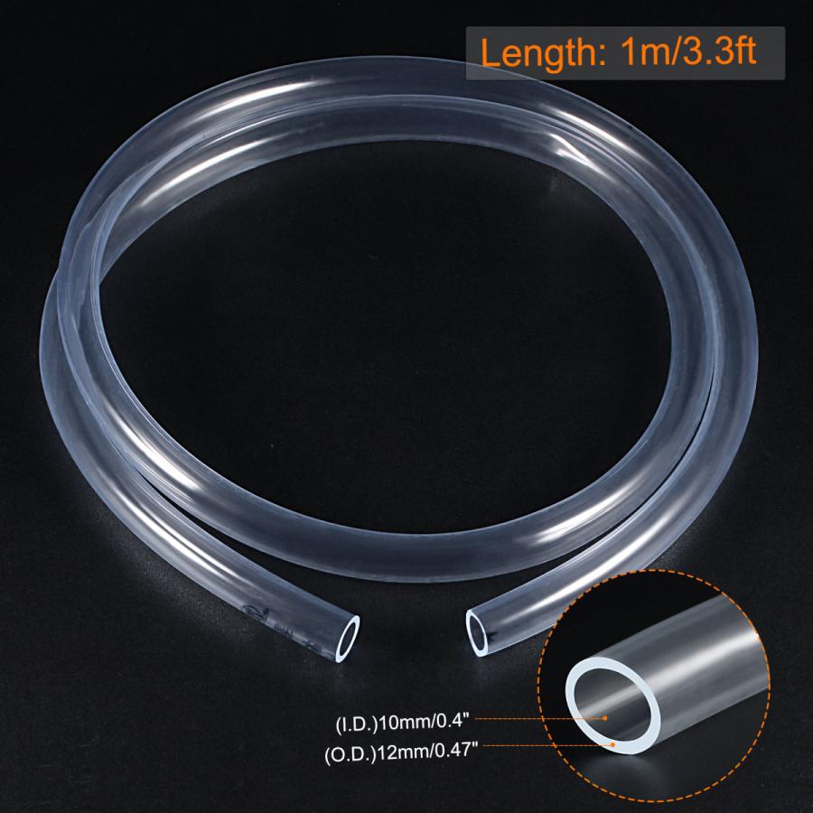 uxcell PVC透明ホース プラスチックビニールチューブ 10 mm内径 12 mm外径 1 M 柔軟 水管 エアライン用 : ソウテン ...
