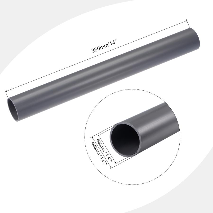 uxcell リジッドラウンドパイプ PVC 36mm内径 40mm外径 350mm ハイ 