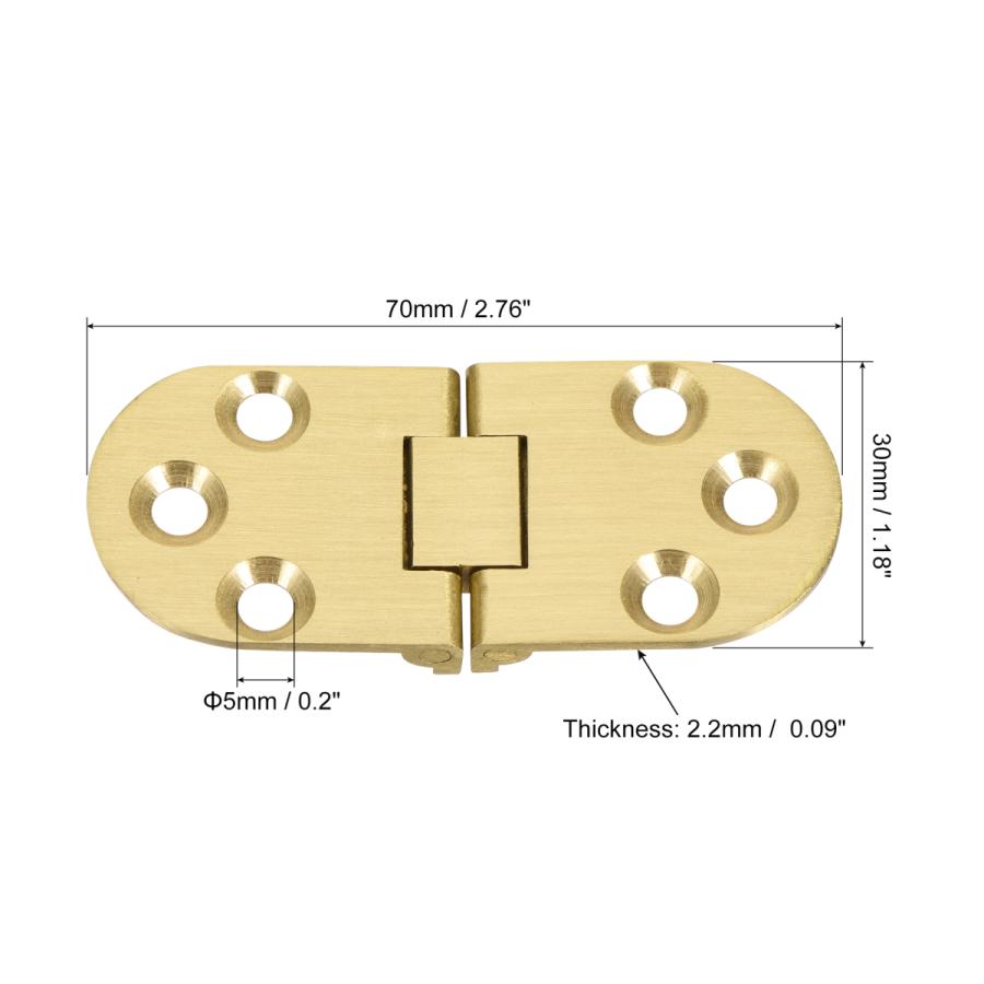 uxcell フリップヒンジ 180度 ミシン折りたたみテーブル用 ネジ付き