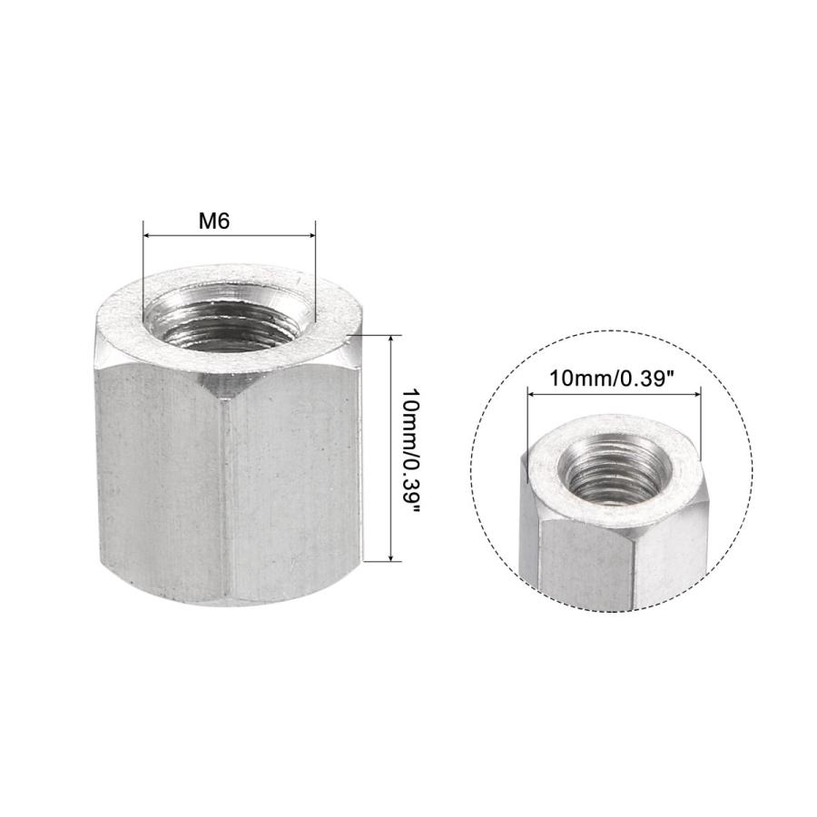 uxcell 六角カップリングナット M6 x 1.0-ピッチ 10 mm長さ 304 uxcell 六角カップリングナット M6 x 1.0-ピッチ 10 mm長さ 304
