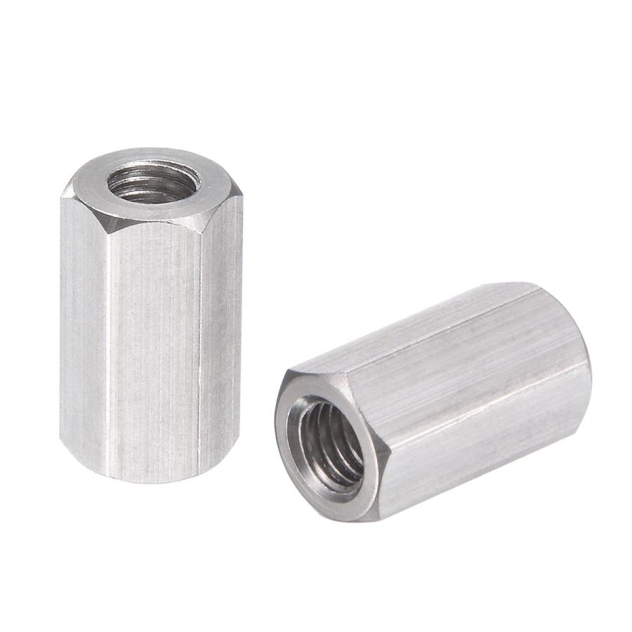 uxcell 六角カップリングナット M5 x 0.8ピッチ 15 mm長さ 304