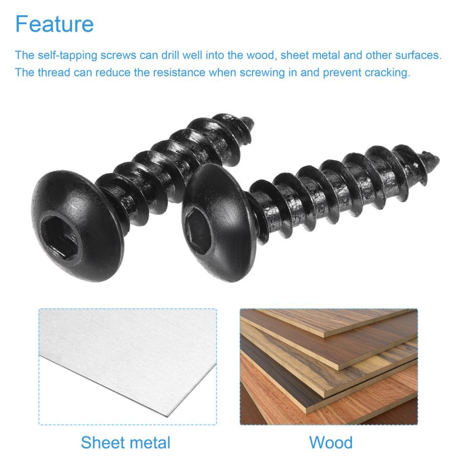 uxcell 20個 3/8-16 x 6 六角ボルト、304 ステンレス鋼全ねじ六角頭