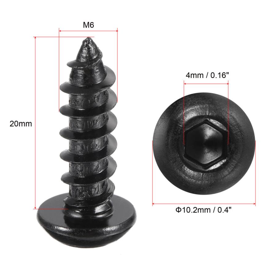 uxcell 六角ソケットセルフタッピングねじ 炭素鋼 木 ネジ 六角ボルト 機械備品 M6 x 20 mm 50個 :a21091500ux0267:ソウテン 通販 uxcell セルフタッピングねじ込みインサート M6 M9x12 mm 45#炭素鋼 ナッツ修理 20個