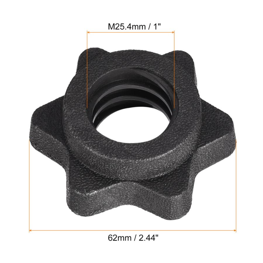 uxcell ダンベル六角ナット プラスチック 滑り止め スピンロックカラー