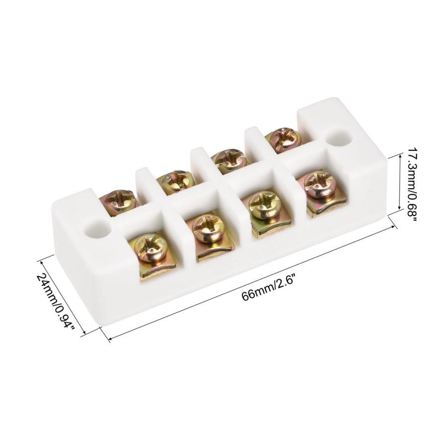 uxcell 磁器セラミック端子台 4ウェイ 高温 66x24x17.3 mm ワイヤー