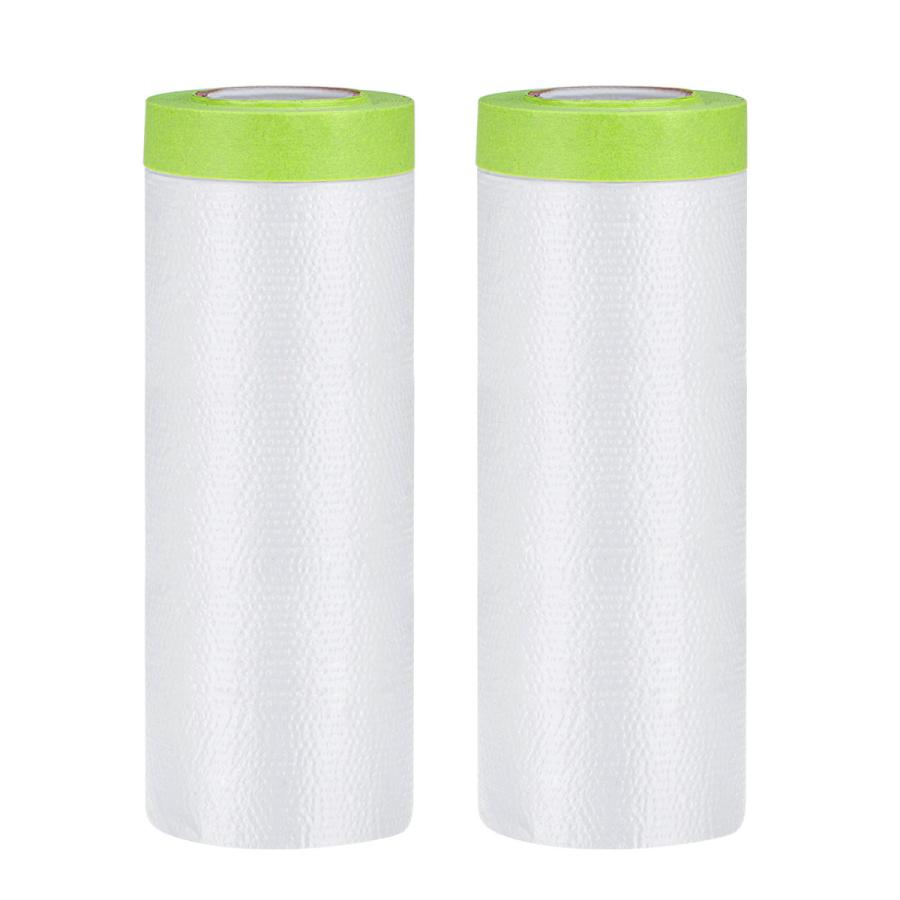 uxcell プレテープマスキングフィルム プラスチック製ドロップクロス 塗装保護用 90cmcmx25 M グリーン 2個 90％以上節約