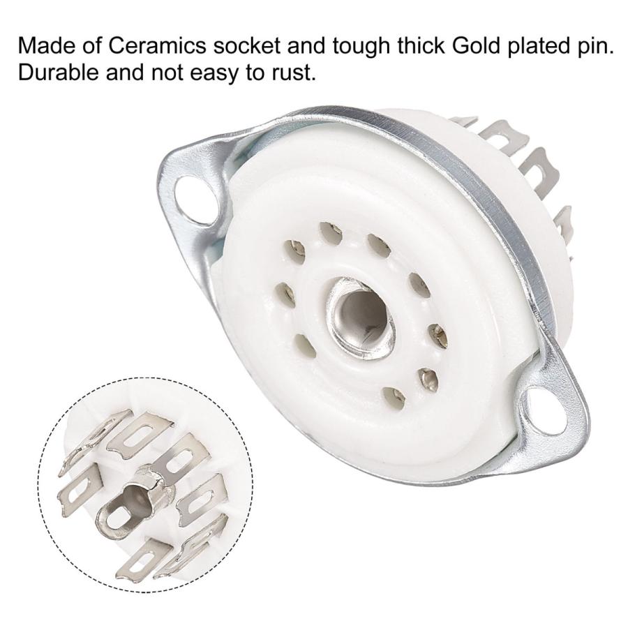 uxcell 9ピン真空管ソケット セラミック製管ソケット 真空管用ソケット