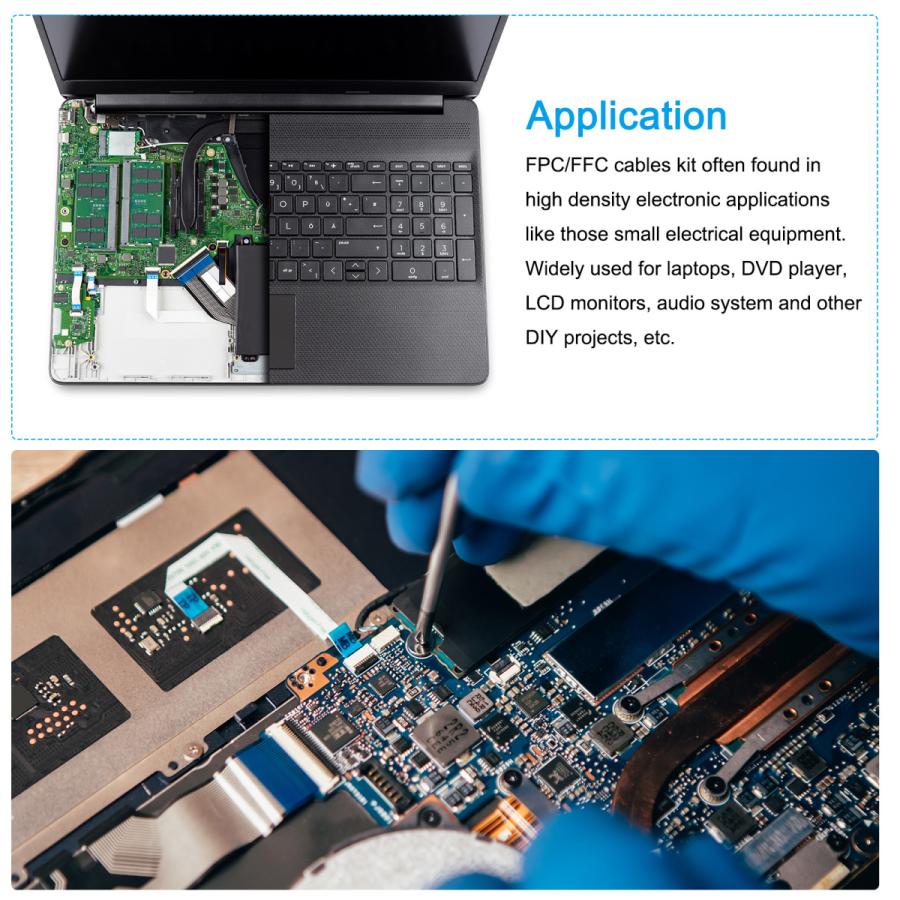 uxcell FFCリボン フラットケーブル LCD 3Dプリンターカメラ用 DVD 60