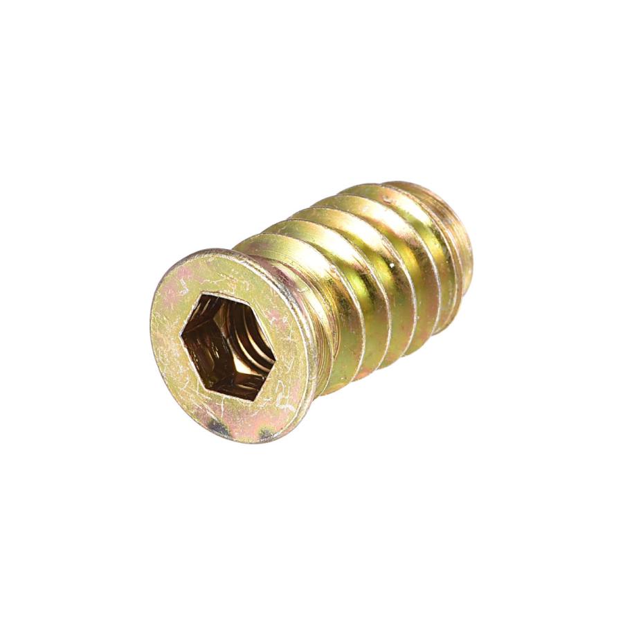 uxcell ねじ付きインサートナット 木材用 六角ソケットドライブ 家具ねじ込みナット M6x20 mm 24個|soten|05