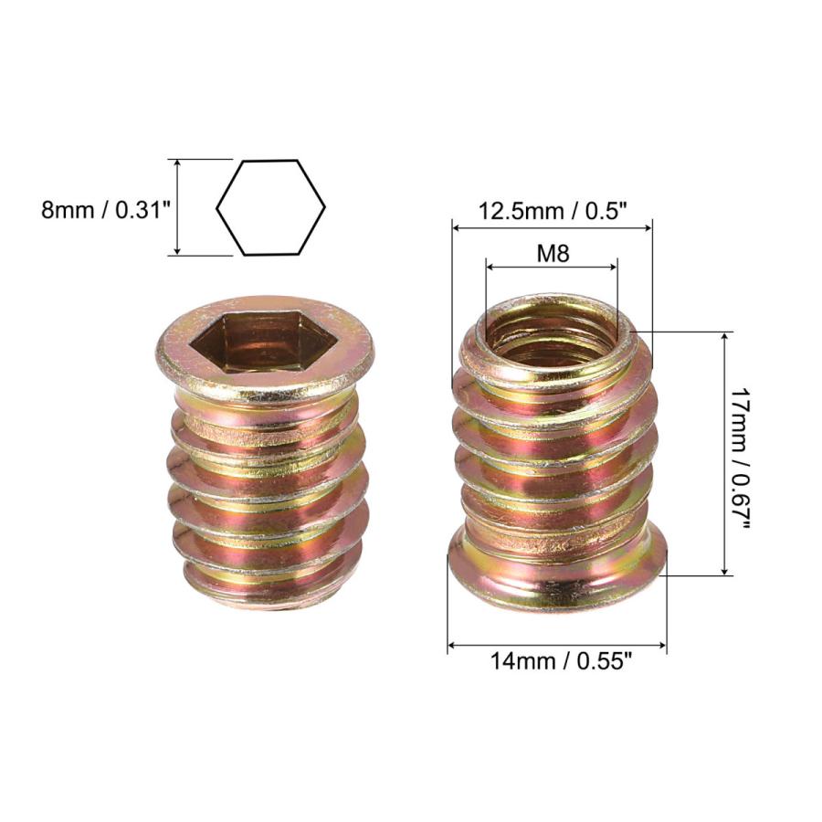 uxcell ねじ付きインサートナット 木材用 六角ソケットドライブ 家具ねじ込みナット M8x17 mm 24個 :a22011100ux0491:ソウテン - 通販 - Yahoo!ショッピング uxcell ねじ付きインサートナット 木材用 六角ソケットドライブ 家具ねじ込みナット M8x17 mm 24個 :a22011100ux0491:ソウテン - 通販 - Yahoo!ショッピング