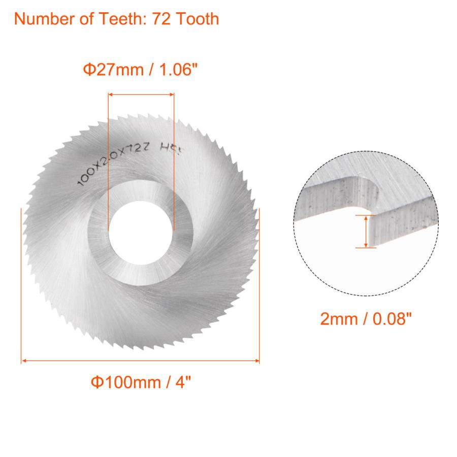 uxcell 丸鋸ブレード 直径100mm 厚さ2mm 72歯 6542高速度鋼（HSS）27mmアーバー付き 木製PVCアルミニウム切削用｜soten｜03