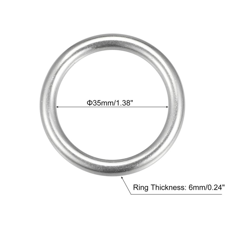 uxcell 溶接Oリング ラウンドリング 316 ステンレス鋼 外径35mm 厚さ6mm シルバートーン｜soten｜03