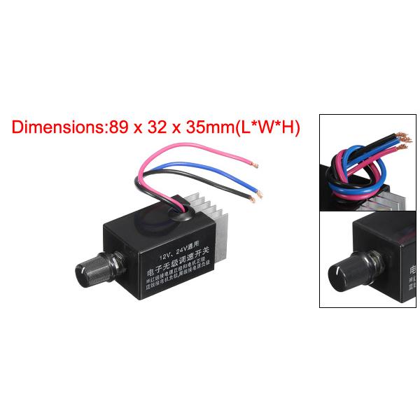 uxcell ユニバーサルDCモーター速度コントローラー DC 12v 24v