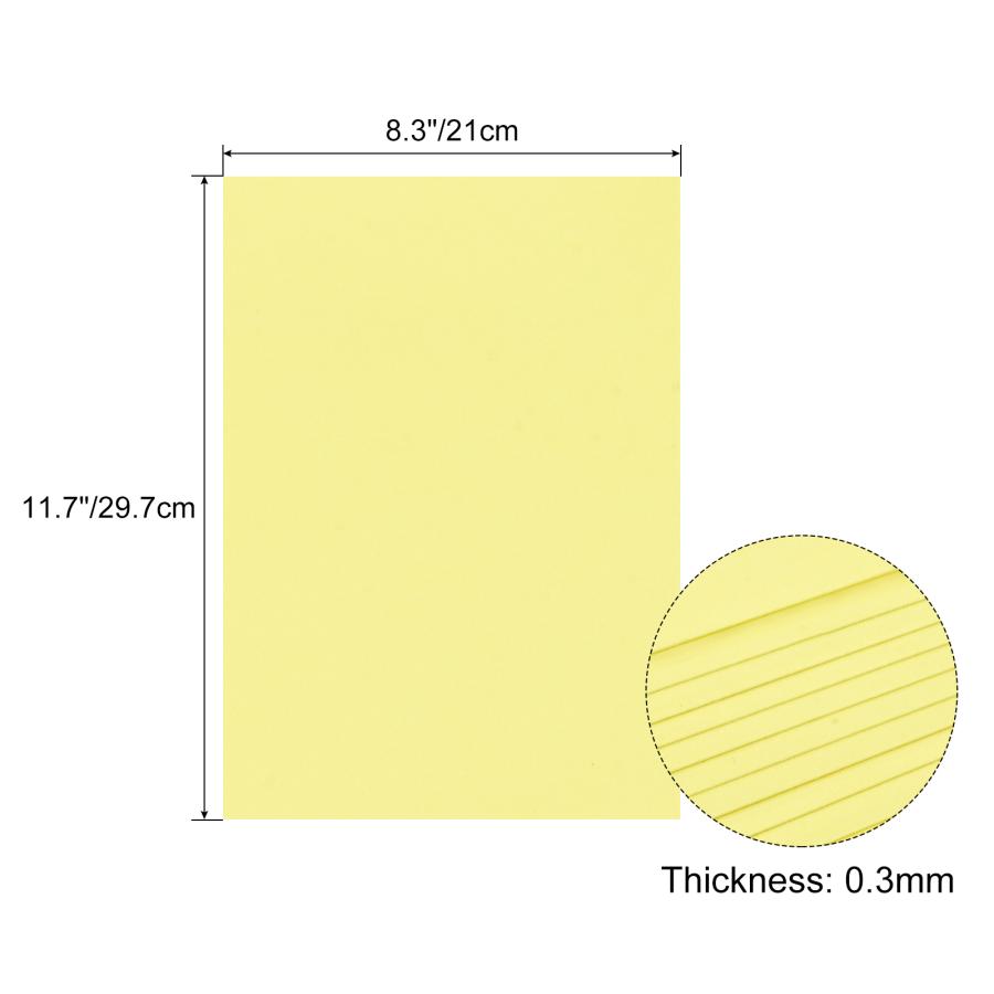 uxcell カードストックペーパー スクラップブックペーパー 新年カード用　ライトイエロー　92 Lb/250gsmズ21cm×29.7cm　50個｜soten｜03