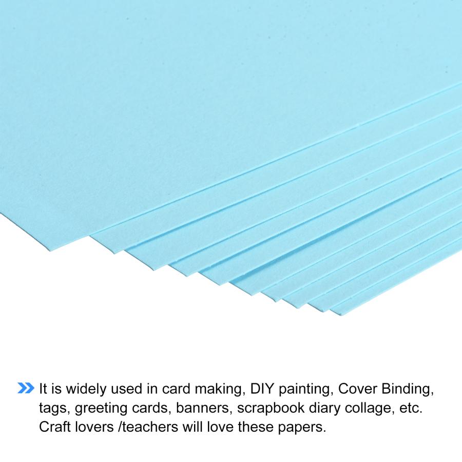 uxcell カードストックペーパー スクラップブックペーパー 新年カード用　ライトブルー　92 Lb/250gsmズ21cm×29.7cm　50個｜soten｜05