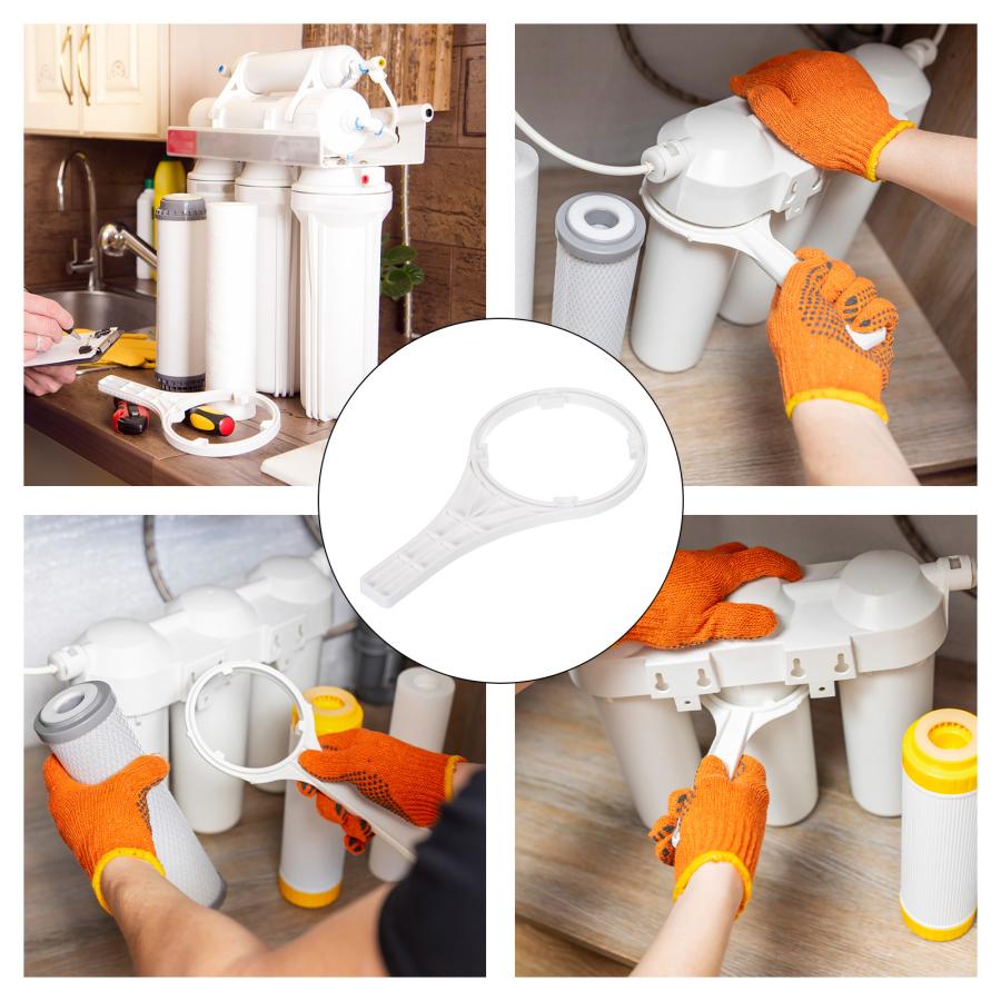 uxcell 浄水器ハウジングレンチ 25cm用 浄水器ハウジング プラスチック 