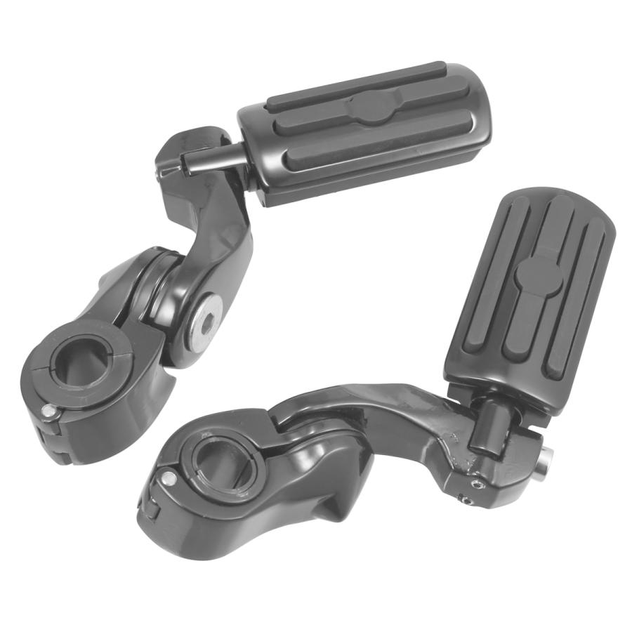 Motoforti オートバイフットペグハイウェイエンジンガード ユニバーサル フットペグショートアングルマウント 1ペア