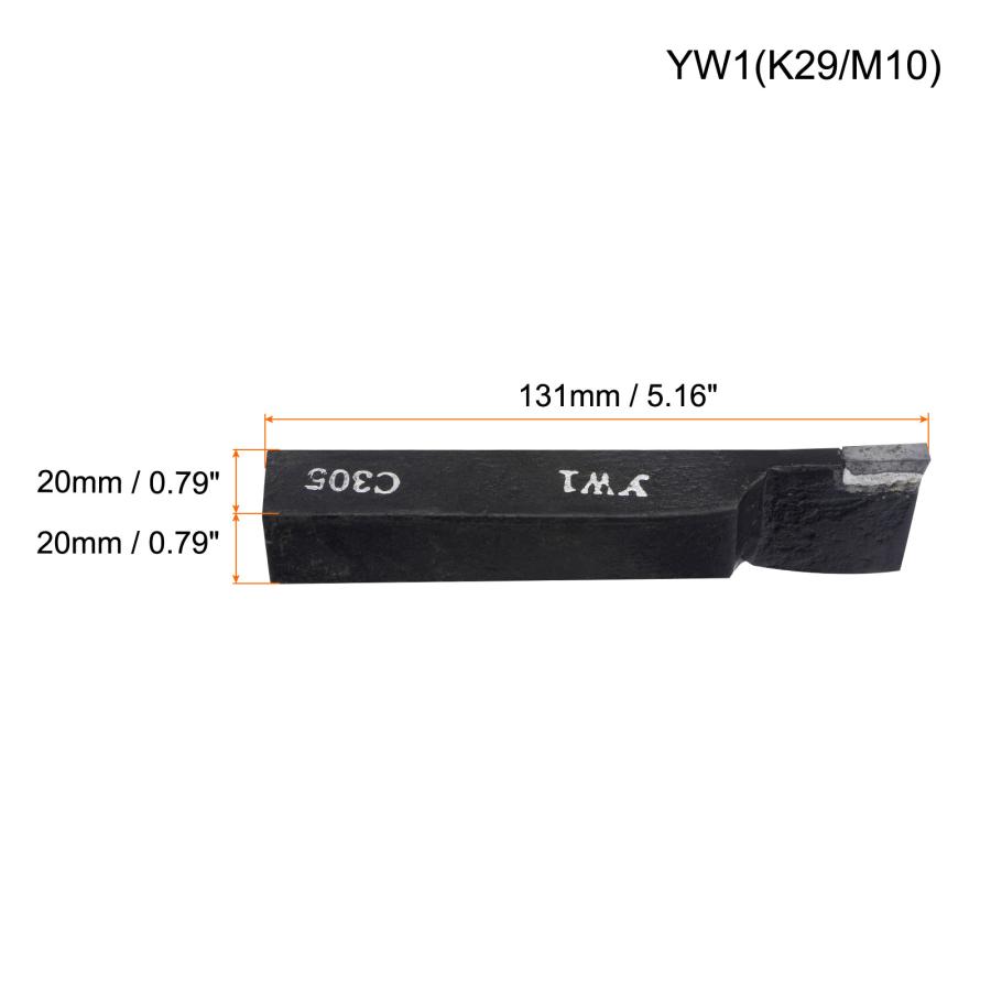 uxcell 旋盤工具 超硬チップビット スクエアシャンク 20x20mm YW1(K29/M10)｜soten｜03