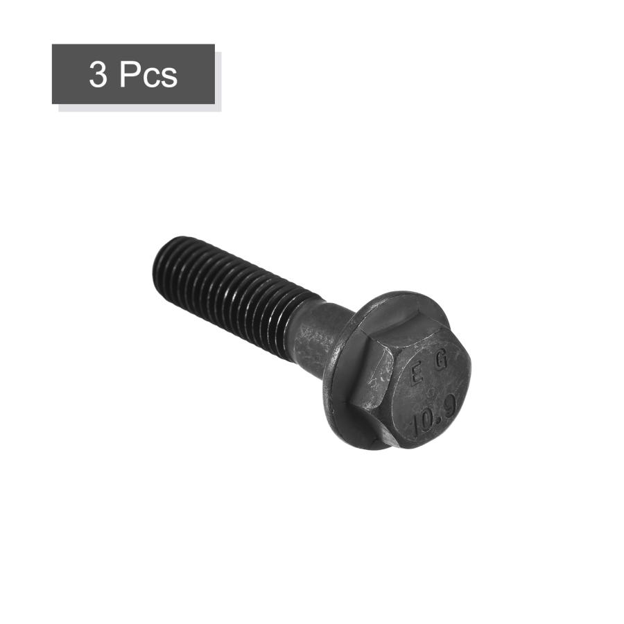 uxcell 六角フランジボルト 10.9グレード 炭素鋼 六角頭ねじ M10x45 mm 3個|soten|04