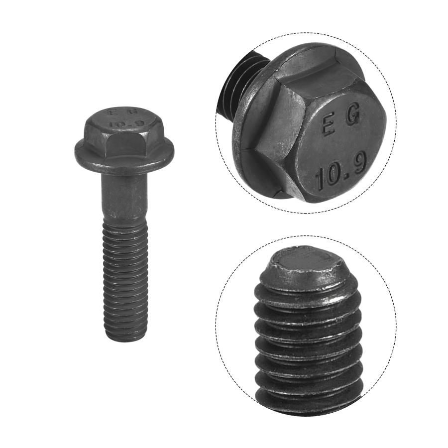 uxcell 六角フランジボルト 10.9グレード 炭素鋼 六角頭ねじ M10x45 mm 3個|soten|05