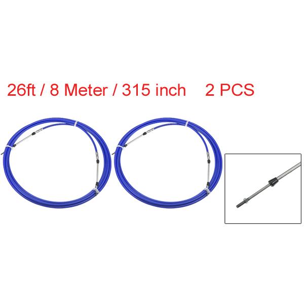 Motoforti マリンスロットルシフトリモコンボックスケーブル タイプ3300/33C Yam ahaに対応 船外機 ブルー 長さ8 M 2個｜soten｜02