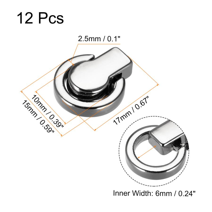 uxcell 財布ストラップリング Dリング 金属 リベット スタッド 交換用 DIY アクセサリー用 長さ17mm シルバートーン 12個｜soten｜03