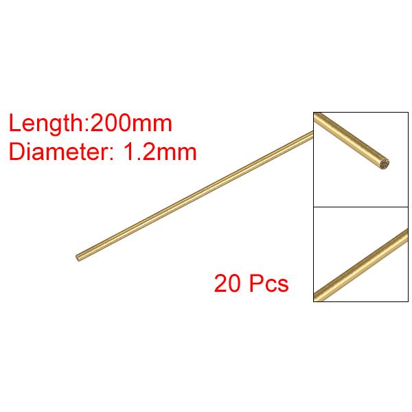 uxcell 真鍮棒 真鍮ソリッド丸棒 旋盤棒材 RCモデル用 DIYクラフト用 1.2mm直径 200mm長さ 20本｜soten｜02