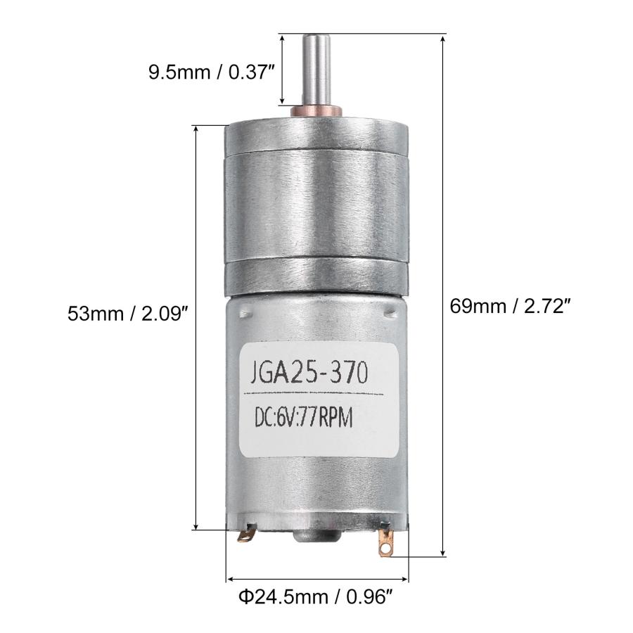 uxcell マイクロ減速機ボックスモーター DC 6V 77RPM ギヤードモーター