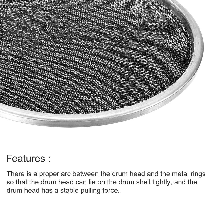 uxcell メッシュドラムヘッド 二層メッシュ形状 サイレントミュートドラムスキン ドラム練習用打楽器アクセサリー 33 cm ブラック