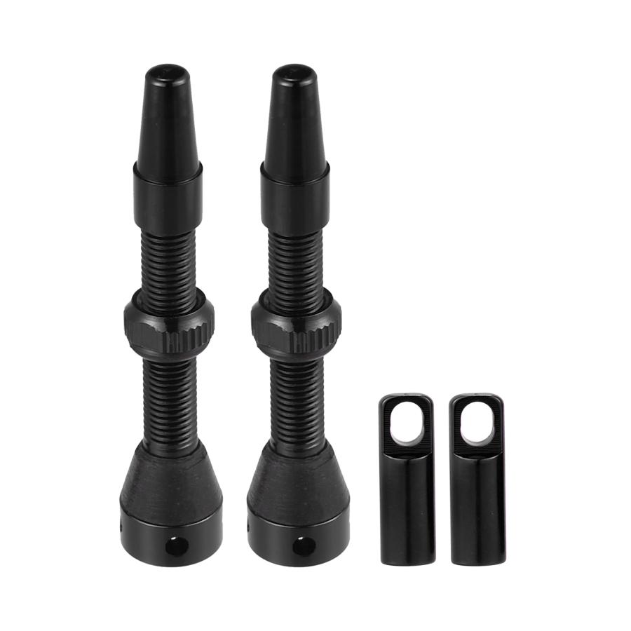 X AUTOHAUX バイクチューブレスバルブステム バルブコアリムーバーツールキットとバルブステムキャップ付き ゴム 1セット 黒 44mm a22081300ux0699ソウテン