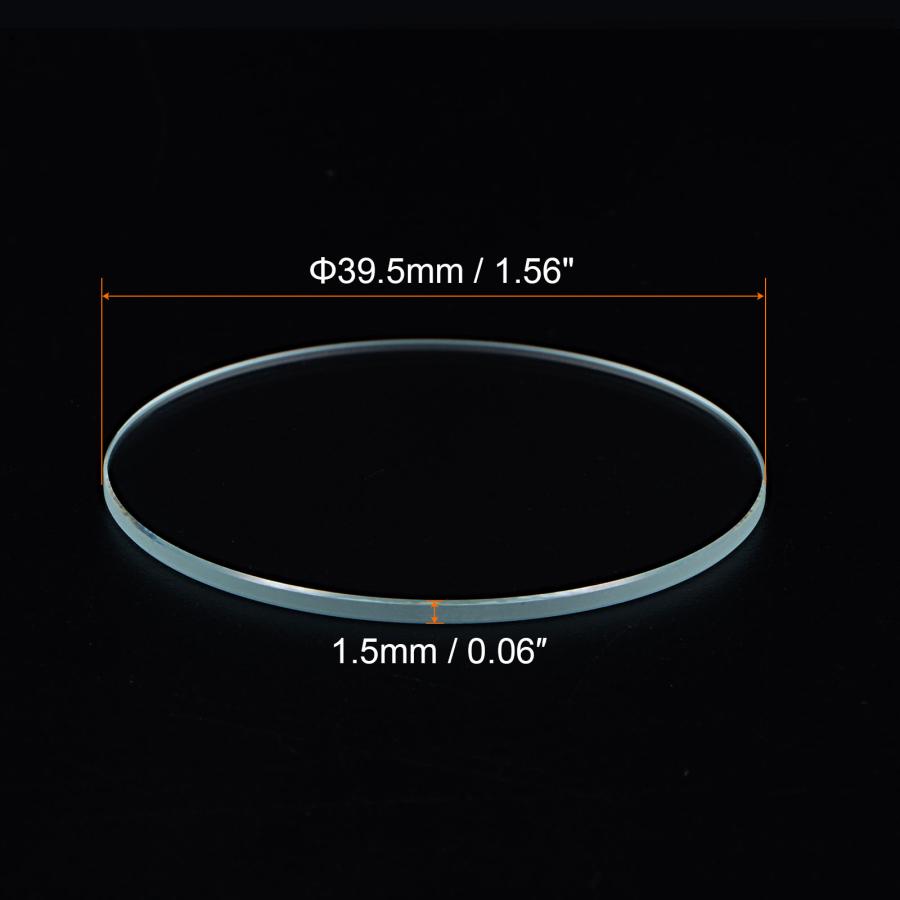 uxcell ARコーティング時計レンズ ラウンドフラットミネラルウォッチ クリスタルガラス 39.5 mm x 1.5 mm 3個入り｜soten｜03