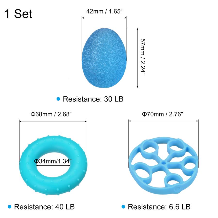 uxcell ハンドグリップ強化キット シリコン製 ブルー 調節可能なハンドグリッパー フィンガーエクササイザー フィンガーストレッチャー｜soten｜04