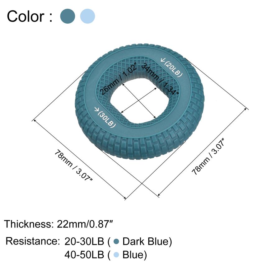uxcell ハンドグリップ〓?器 シリコン製 スクイーザグリッパー 握力強化前腕リング 2レベル: 20-30Lb/40-50Lb｜soten｜03