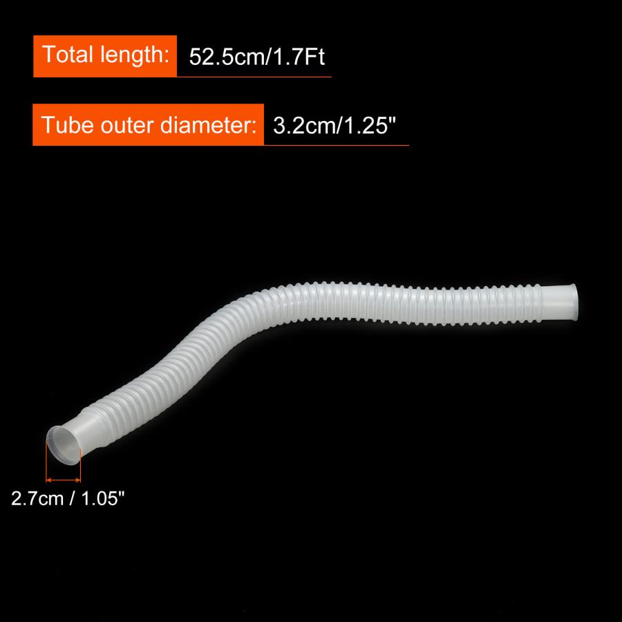 uxcell 洗濯機排水管 52.5 cm PVC 排水ホース 波形 柔軟 半透明