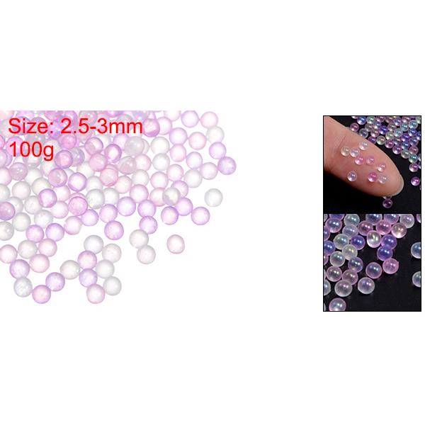 uxcell 樹脂バブルビーズ 虹色ガラス 穴なし 小ビーズ DIY シリコーン型アートフィリング 100g 2.5-3mm ピンク 10個｜soten｜02