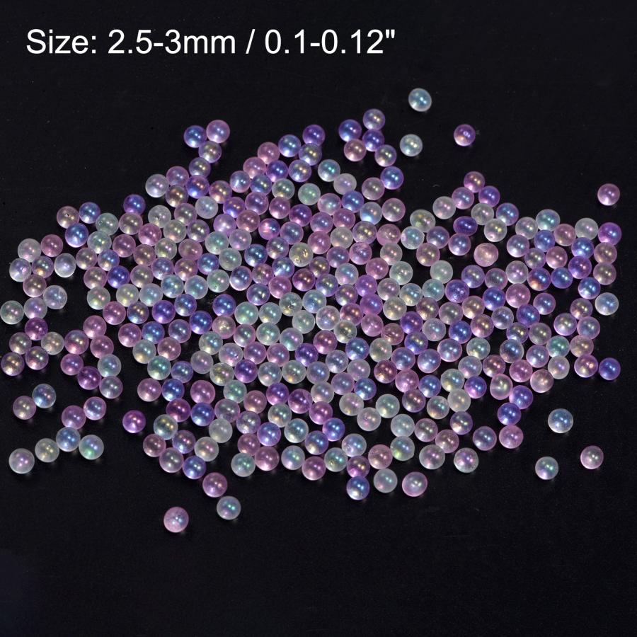 uxcell 樹脂バブルビーズ 虹色ガラス 穴なし 小ビーズ DIY シリコーン型アートフィリング 100g 2.5-3mm ピンク 10個｜soten｜03