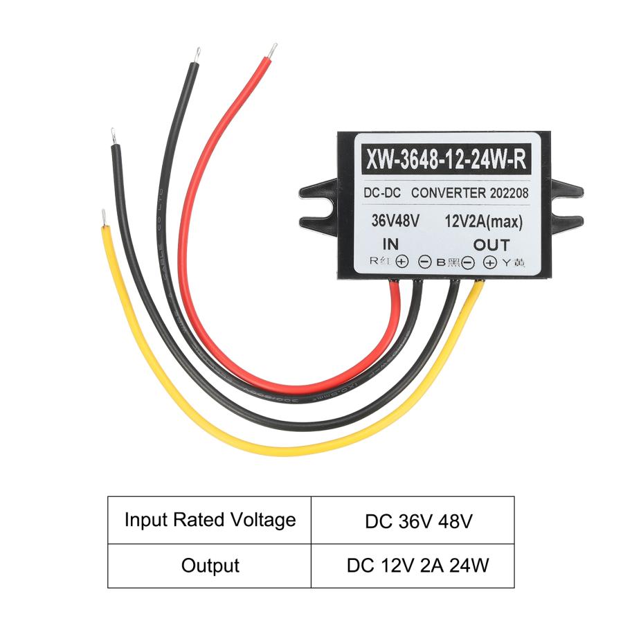 PATIKIL DC 36V 48V-DC 12V 2A 24W 電力変換器レギュレータ プラスチックシェル LEDソーラーシステム用｜soten｜04