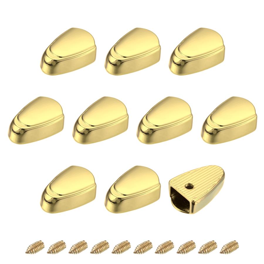 uxcell メタルジッパーストッパー 9 mm サムジッパーテールクリッププラグヘッド DIY装飾用レザークラフトハードウェア Kゴールド