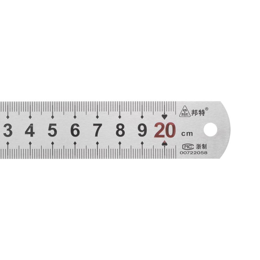 uxcell ステンレス定規 20 cm メタル定規 26 mm幅 インチとメートル