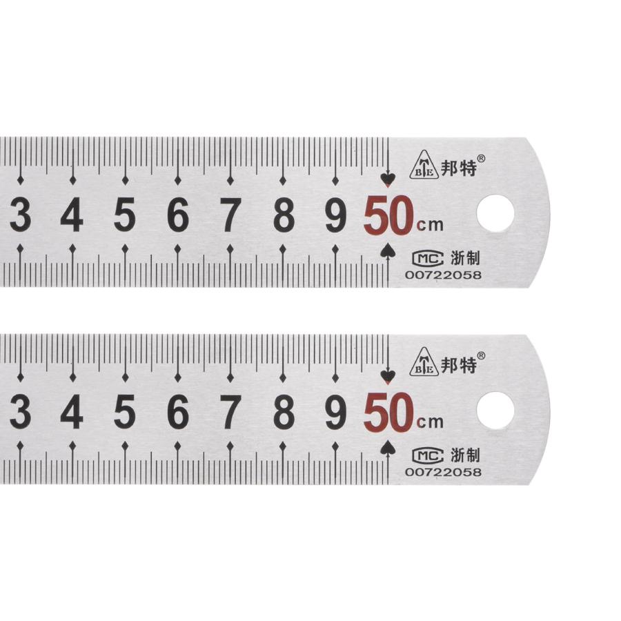 uxcell ステンレス定規 50 cm メタル定規 29 mm幅 インチとメートル